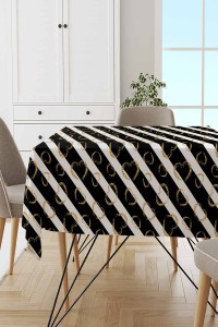 Siyah Kalp Desenli Dokuma Leke Tutmaz Masa Örtüsü MSO353 Siyah Kalp Desenli Dokuma Leke Tutmaz Masa Örtüsü MSO353