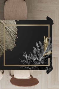 Siyah Çiçekli Dokuma Leke Tutmaz Masa Örtüsü MSO361 Siyah Çiçekli Dokuma Leke Tutmaz Masa Örtüsü MSO361