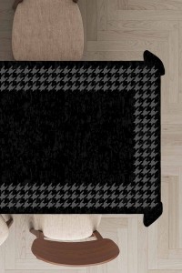 Siyah Kazayağı Dokuma Leke Tutmaz Masa Örtüsü MSO363 Siyah Kazayağı Dokuma Leke Tutmaz Masa Örtüsü MSO363