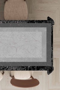 Gri Çerçeveli Dokuma Leke Tutmaz Masa Örtüsü MSO365 Gri Çerçeveli Dokuma Leke Tutmaz Masa Örtüsü MSO365