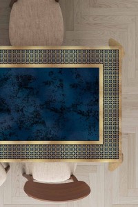 Lacivert Çerçeveli Dokuma Leke Tutmaz Masa Örtüsü MSO394 Lacivert Çerçeveli Dokuma Leke Tutmaz Masa Örtüsü MSO394