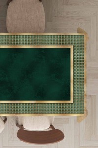 Zümrüt Çerçeveli Dokuma Leke Tutmaz Masa Örtüsü MSO396 Zümrüt Çerçeveli Dokuma Leke Tutmaz Masa Örtüsü MSO396