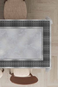 Gri Çerçeveli Dokuma Leke Tutmaz Masa Örtüsü MSO397 Gri Çerçeveli Dokuma Leke Tutmaz Masa Örtüsü MSO397