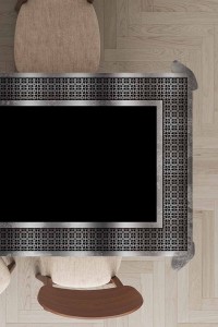 Silver Çerçeveli Dokuma Leke Tutmaz Masa Örtüsü MSO399 Silver Çerçeveli Dokuma Leke Tutmaz Masa Örtüsü MSO399