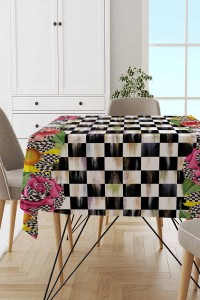 Çok Renkli Pötikare Mackenzie Leke Tutmaz Masa Örtüsü MSO418 Çok Renkli Pötikare Mackenzie Leke Tutmaz Masa Örtüsü MSO418