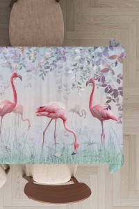 Pembe Flamingolu Dokuma Leke Tutmaz Masa Örtüsü MSO428 Pembe Flamingolu Dokuma Leke Tutmaz Masa Örtüsü MSO428