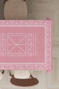 Pembe Etnik Desenli Dokuma Leke Tutmaz Masa Örtüsü MSO429 Pembe Etnik Desenli Dokuma Leke Tutmaz Masa Örtüsü MSO429