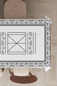 Beyaz Etnik Desenli Dokuma Leke Tutmaz Masa Örtüsü MSO432 Beyaz Etnik Desenli Dokuma Leke Tutmaz Masa Örtüsü MSO432