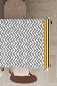 Gri Zigzag Desenli Dokuma Leke Tutmaz Masa Örtüsü MSO434 Gri Zigzag Desenli Dokuma Leke Tutmaz Masa Örtüsü MSO434