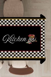 Siyah Mutfak Temalı Dokuma Leke Tutmaz Masa Örtüsü MSO435 Siyah Mutfak Temalı Dokuma Leke Tutmaz Masa Örtüsü MSO435