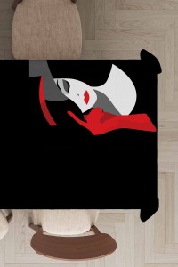 Siyah Yüzler Dokuma Leke Tutmaz Masa Örtüsü MSO443 Siyah Yüzler Dokuma Leke Tutmaz Masa Örtüsü MSO443