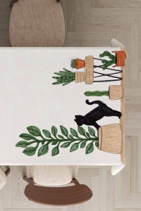 Ekru Kaktüslü Dokuma Leke Tutmaz Masa Örtüsü MSO444 Ekru Kaktüslü Dokuma Leke Tutmaz Masa Örtüsü MSO444