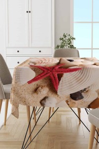 Kırmızı Deniz Yıldızı Dokuma Leke Tutmaz Masa Örtüsü MSO450 Kırmızı Deniz Yıldızı Dokuma Leke Tutmaz Masa Örtüsü MSO450