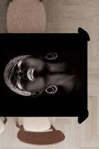 Siyah Arap Zenci Kız Dokuma Leke Tutmaz Masa Örtüsü MSO451 Siyah Arap Zenci Kız Dokuma Leke Tutmaz Masa Örtüsü MSO451