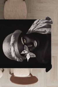 Siyah Arap Zenci Kız Dokuma Leke Tutmaz Masa Örtüsü MSO456 Siyah Arap Zenci Kız Dokuma Leke Tutmaz Masa Örtüsü MSO456