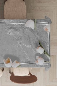 Gri Çiçek Desenli Dokuma Leke Tutmaz Masa Örtüsü MSO462 Gri Çiçek Desenli Dokuma Leke Tutmaz Masa Örtüsü MSO462