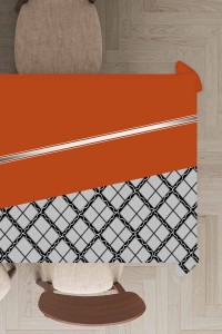 Tarçın Ekoseli Dokuma Leke Tutmaz Masa Örtüsü MSO486 Tarçın Ekoseli Dokuma Leke Tutmaz Masa Örtüsü MSO486