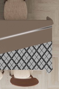 Bej Ekose Desenli Dokuma Leke Tutmaz Masa Örtüsü MSO487 Bej Ekose Desenli Dokuma Leke Tutmaz Masa Örtüsü MSO487