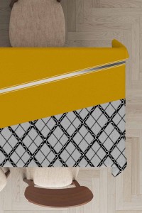 Hardal Ekoseli Dokuma Leke Tutmaz Masa Örtüsü MSO489 Hardal Ekoseli Dokuma Leke Tutmaz Masa Örtüsü MSO489