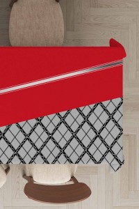 Kırmızı Ekoseli Dokuma Leke Tutmaz Masa Örtüsü MSO490 Kırmızı Ekoseli Dokuma Leke Tutmaz Masa Örtüsü MSO490