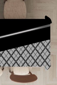 Siyah Ekoseli Dokuma Leke Tutmaz Masa Örtüsü MSO493 Siyah Ekoseli Dokuma Leke Tutmaz Masa Örtüsü MSO493