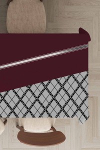 Bordo Ekoseli Dokuma Leke Tutmaz Masa Örtüsü MSO496 Bordo Ekoseli Dokuma Leke Tutmaz Masa Örtüsü MSO496