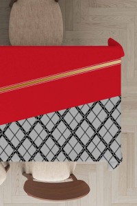 Kırmızı Ekoseli Dokuma Leke Tutmaz Masa Örtüsü MSO501 Kırmızı Ekoseli Dokuma Leke Tutmaz Masa Örtüsü MSO501