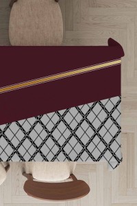 Bordo Ekoseli Dokuma Leke Tutmaz Masa Örtüsü MSO506 Bordo Ekoseli Dokuma Leke Tutmaz Masa Örtüsü MSO506