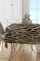 Leopar Desenli Masa Örtüsü Bej Leopar Motifli Dokuma Leke Tutmaz Masa Örtüsü MSO096