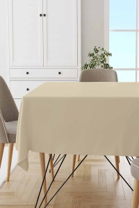 Krem Sade Düz Leke Tutmaz Premium Masa Örtüsü MSO002 Krem Sade Düz Leke Tutmaz Premium Masa Örtüsü MSO002