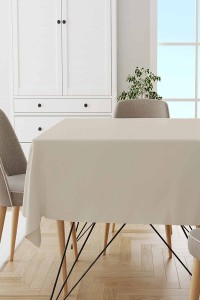 Ekru Düz Tek Renk Leke Tutmaz Premium Masa Örtüsü MSO003 Ekru Düz Tek Renk Leke Tutmaz Premium Masa Örtüsü MSO003