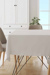 Beyaz Tek Renk Düz Leke Tutmaz Premium Masa Örtüsü MSO026 Beyaz Tek Renk Düz Leke Tutmaz Premium Masa Örtüsü MSO026