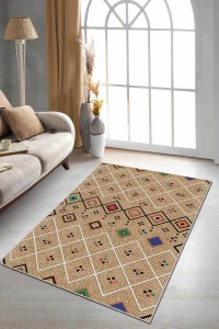 Bej Kaymaz Taban Yıkanan Otantik Desen Mutfak Halısı AR1035 Bej Kaymaz Taban Yıkanan Otantik Desen Mutfak Halısı AR1035