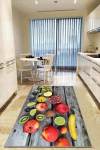 Renkli Kaymaz Taban Yıkanabilir Meyveli Mutfak Halısı AR1045 Renkli Kaymaz Taban Yıkanabilir Meyveli Mutfak Halısı AR1045