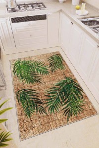 Yeşil Kaymaz Taban Hasır Jüt Görünümlü Mutfak Halısı AR1052 Yeşil Kaymaz Taban Hasır Jüt Görünümlü Mutfak Halısı AR1052