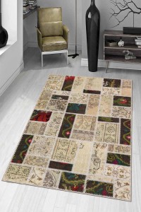 Renkli Kaymaz Tabanlı Yıkanır Patchwork Mutfak Halısı AR1060 Renkli Kaymaz Tabanlı Yıkanır Patchwork Mutfak Halısı AR1060
