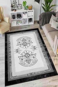 Gri Kaymaz Taban Yıkanan Otantik Desen Mutfak Halısı AR1064 Gri Kaymaz Taban Yıkanan Otantik Desen Mutfak Halısı AR1064