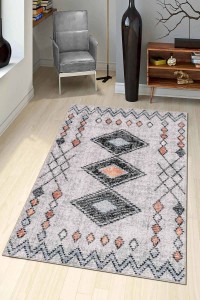 Gri Kaymaz Taban Yıkanan Otantik Desen Mutfak Halısı AR1066 Gri Kaymaz Taban Yıkanan Otantik Desen Mutfak Halısı AR1066