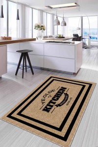 Bej Kaymaz Tabanlı Hasır Jüt Görünümlü Mutfak Halısı AR1071 Bej Kaymaz Tabanlı Hasır Jüt Görünümlü Mutfak Halısı AR1071