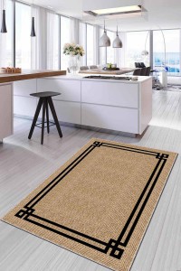 Bej Kaymaz Tabanlı Hasır Jüt Görünümlü Mutfak Halısı AR1075 Bej Kaymaz Tabanlı Hasır Jüt Görünümlü Mutfak Halısı AR1075