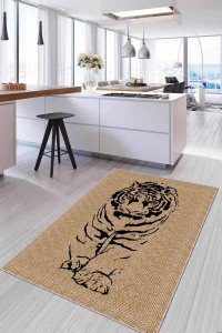 Bej Kaymaz Tabanlı Hasır Jüt Görünümlü Mutfak Halısı AR1083 Bej Kaymaz Tabanlı Hasır Jüt Görünümlü Mutfak Halısı AR1083