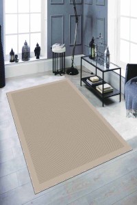 Bej Kaymaz Tabanlı Yıkanabilir Çizgili Mutfak Halısı AR1088 Bej Kaymaz Tabanlı Yıkanabilir Çizgili Mutfak Halısı AR1088