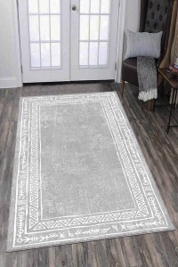 Gri Kaymaz Taban Yıkanan Otantik Desen Mutfak Halısı AR1093 Gri Kaymaz Taban Yıkanan Otantik Desen Mutfak Halısı AR1093