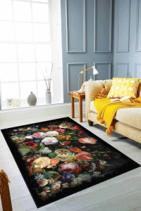 Çok Renkli Kaymaz Taban Yıkanan Çiçekli Mutfak Halısı AR1226 Çok Renkli Kaymaz Taban Yıkanan Çiçekli Mutfak Halısı AR1226