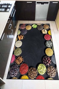 Renkli Kaymaz Taban 3D Baharat Desenli Mutfak Halısı AR1235 Renkli Kaymaz Taban 3D Baharat Desenli Mutfak Halısı AR1235