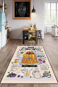 Renkli Kaymaz Taban Yıkanabilen Cupcake Mutfak Halısı AR1280 Renkli Kaymaz Taban Yıkanabilen Cupcake Mutfak Halısı AR1280