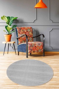 Gri Kaymaz Sade Desensiz Düz Yuvarlak Mutfak Halısı AR1357 Gri Kaymaz Sade Desensiz Düz Yuvarlak Mutfak Halısı AR1357