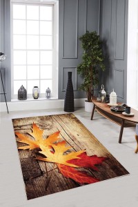 Turuncu Kaymaz Tabanlı 3D Üç Boyutlu Mutfak Halısı AR138 Turuncu Kaymaz Tabanlı 3D Üç Boyutlu Mutfak Halısı AR138