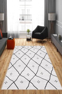 Ekru Kaymaz Tabanlı Moroccan Mutfak Halısı AR1453 Ekru Kaymaz Tabanlı Moroccan Mutfak Halısı AR1453