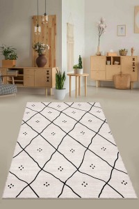 Vizon Kaymaz Tabanlı Moroccan Mutfak Halısı AR1456 Vizon Kaymaz Tabanlı Moroccan Mutfak Halısı AR1456